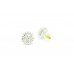 Women's Ear tops studs Earrings White Gold Plated white Zircon round Stone..